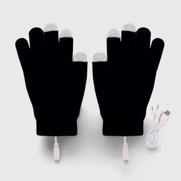 Mitaine chauffante USB bleu foncé avec doigts