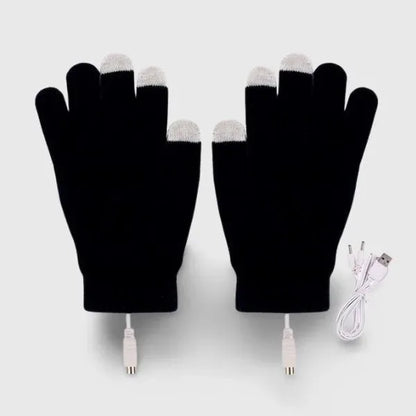 Mitaine chauffante USB bleu foncé avec doigts