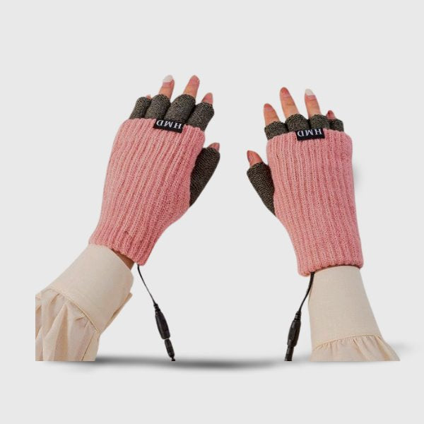 Mitaine Chauffante Rose & Gris USB VOLTHEA | Bureau & Ordinateur