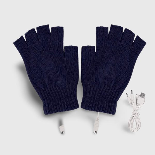 Mitaine Chauffante USB Bleu Sans Doigts VOLTHEA | Chaleur & Liberté Bureau