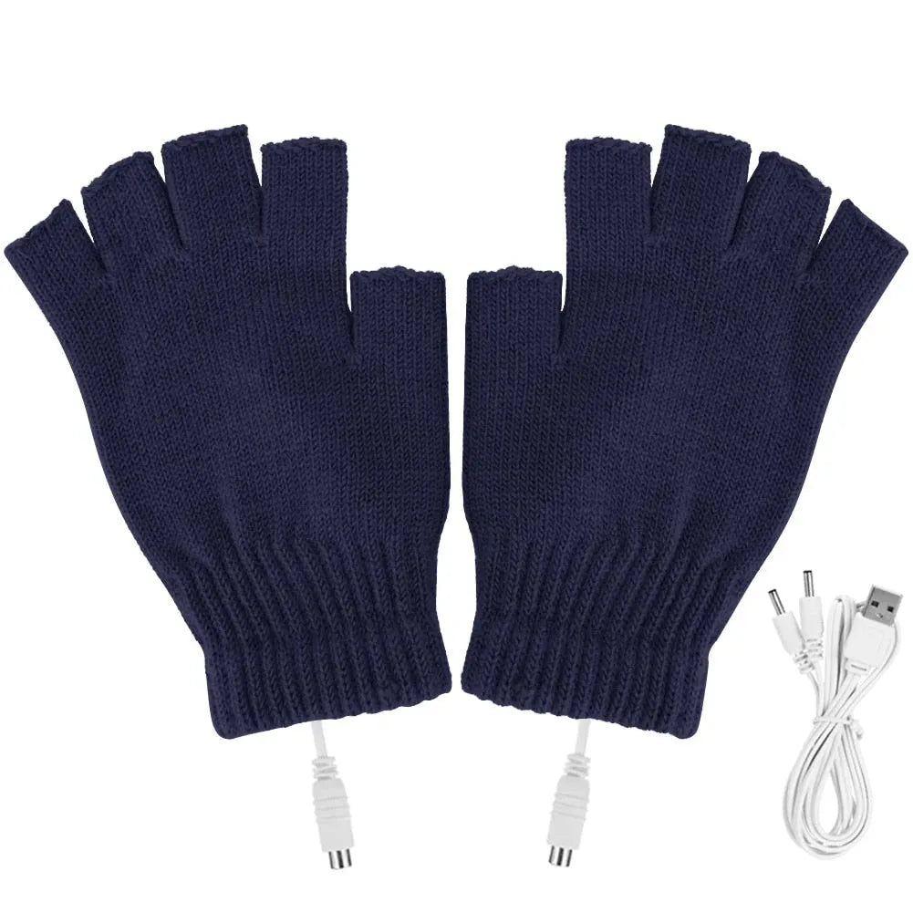 Mitaine Chauffante USB Bleu Sans Doigts VOLTHEA | Chaleur & Liberté Bureau