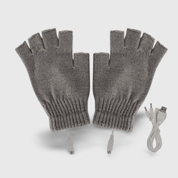 Mitaine chauffante USB grise sans doigts