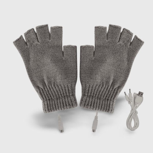 Mitaine chauffante USB grise sans doigts