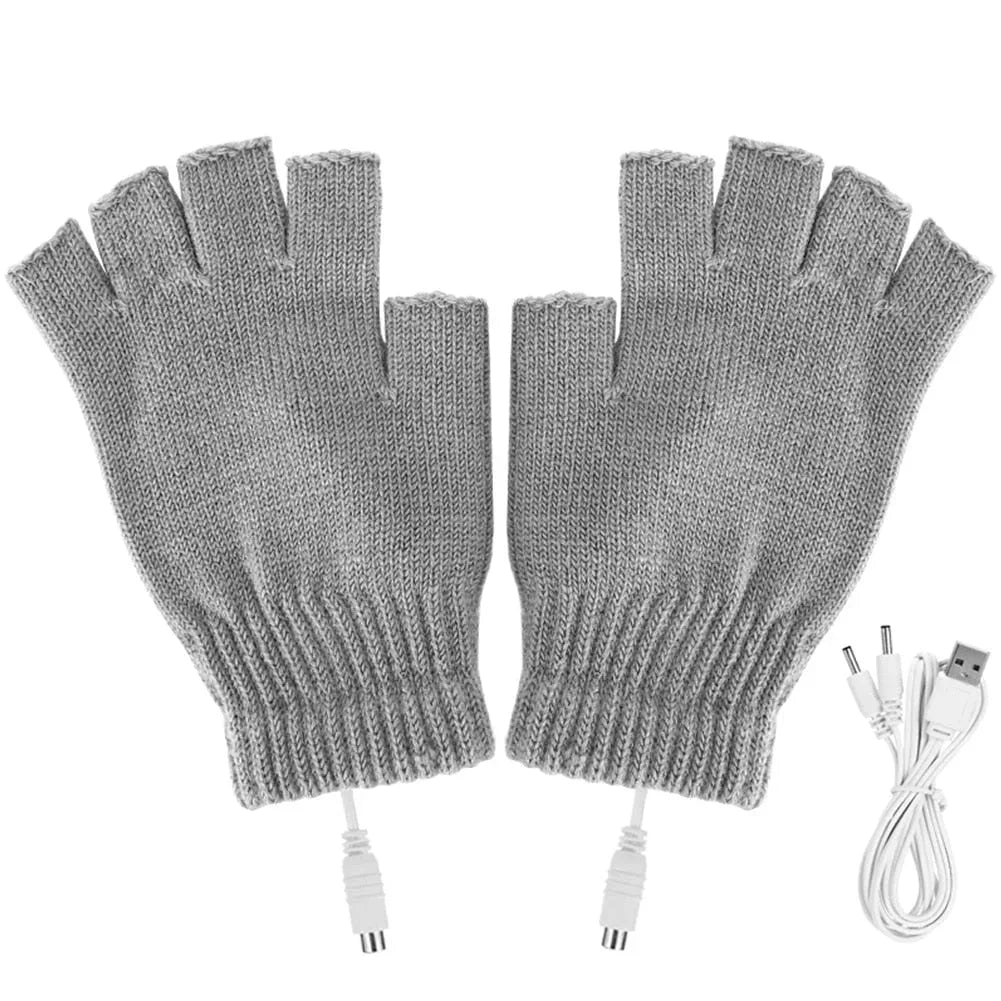 Mitaine Chauffante USB Grise Sans Doigts VOLTHEA | Chaleur & Confort Bureau