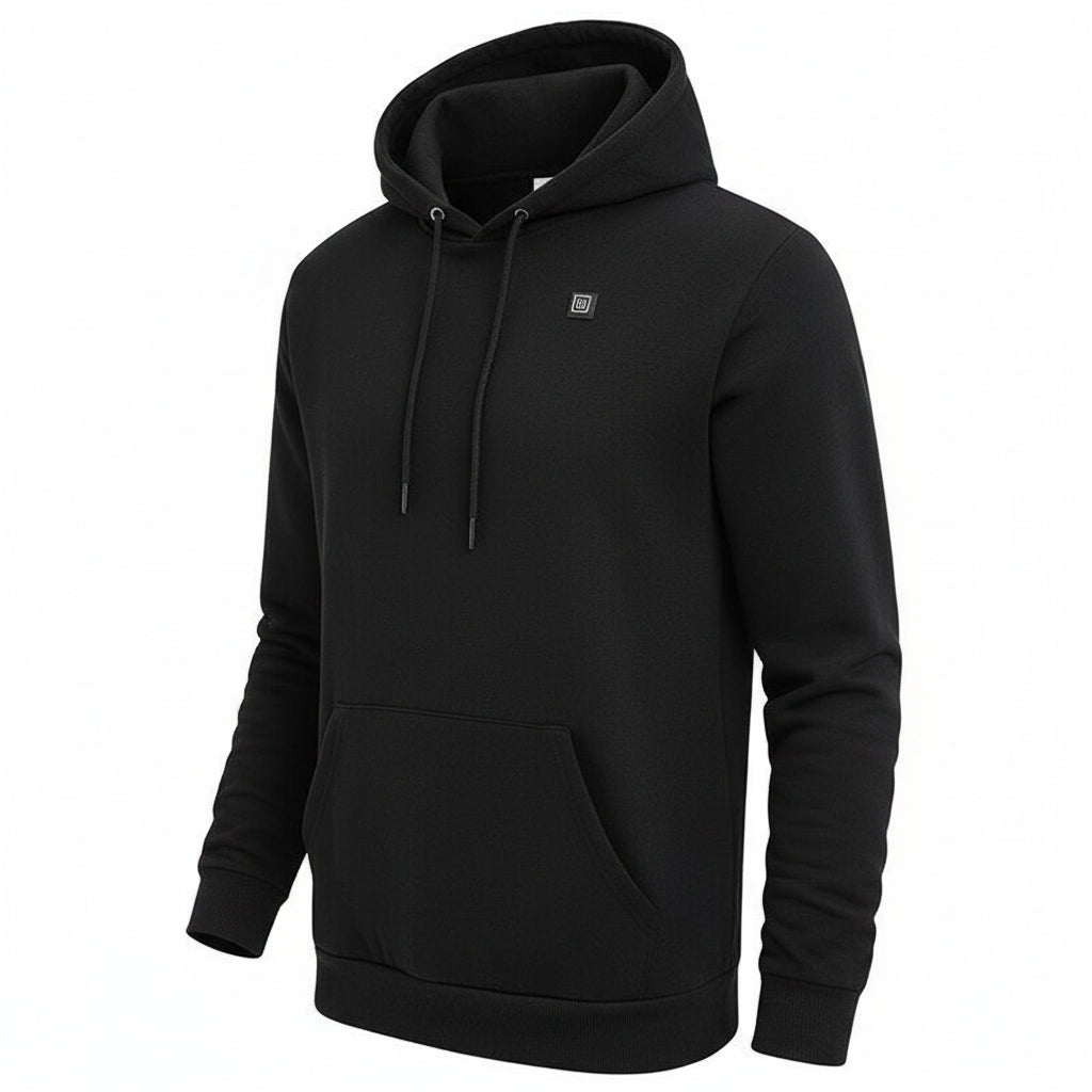Sweat à capuche chauffant USB pour hommes et femmes noir VOLTHEA