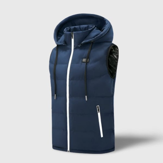 Doudoune Chauffante sans manche Bleu Hiver VOLTHEA™ | 9 Zones de Chaleur + Imperméable