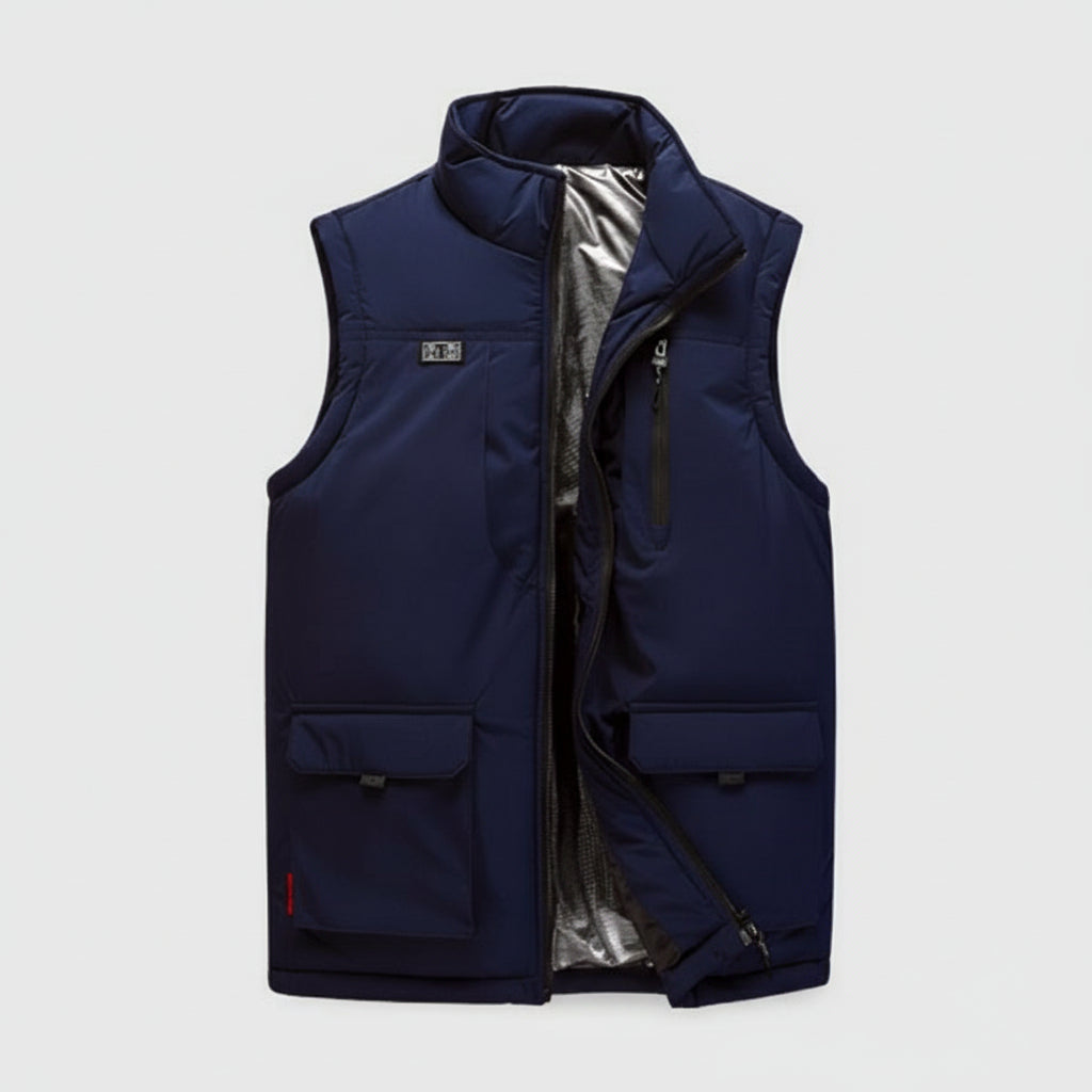 Veste Chauffante sans manche Bleue 11 Zones de Chauffe | Volthéa